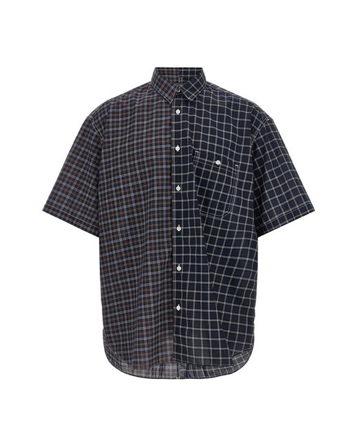 Comme Des GarÃ§ons Homme Blue Check Patterned Shirt for men