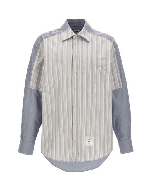 Thom Browne Gray Patchwork Shirt for men