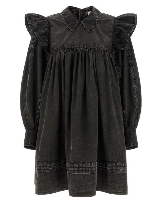 Ganni 'black Washed Mini Shirt' Dress