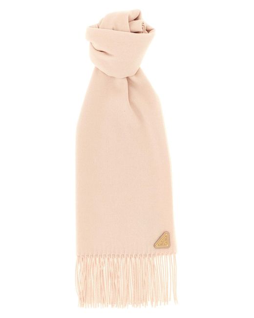 Prada Natural Silk And Cashmere Scarf