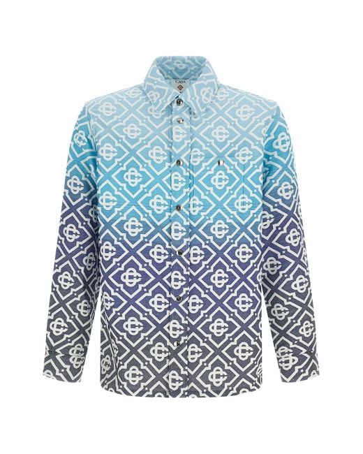 Casablanca Blue Shacket 'monogram Gradient Jacquard' for men