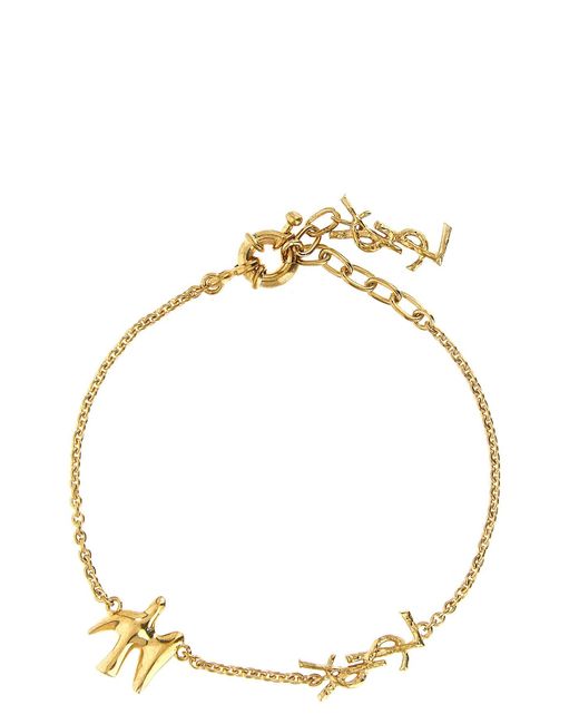 Bracciale 'Colomba' di Saint Laurent in Metallic