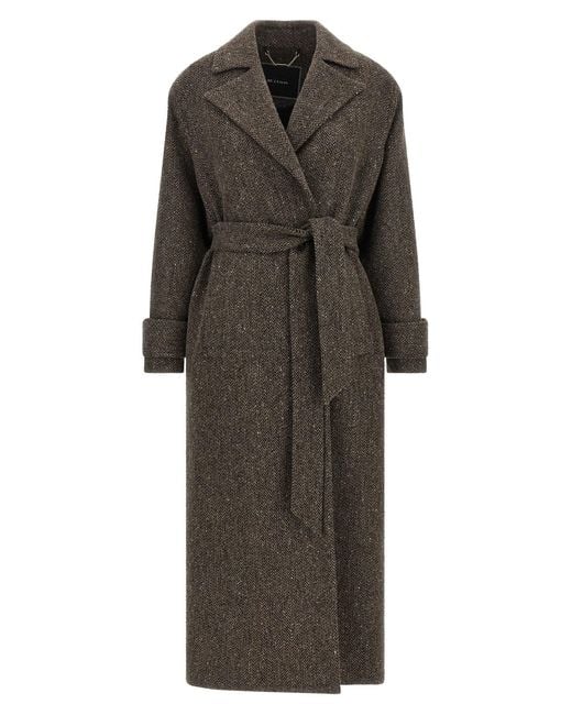 Kiton Multicolor Chevron Wool Coat