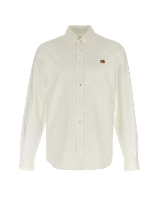 Maison Kitsuné White 'mini Fox Head Classic' Shirt for men