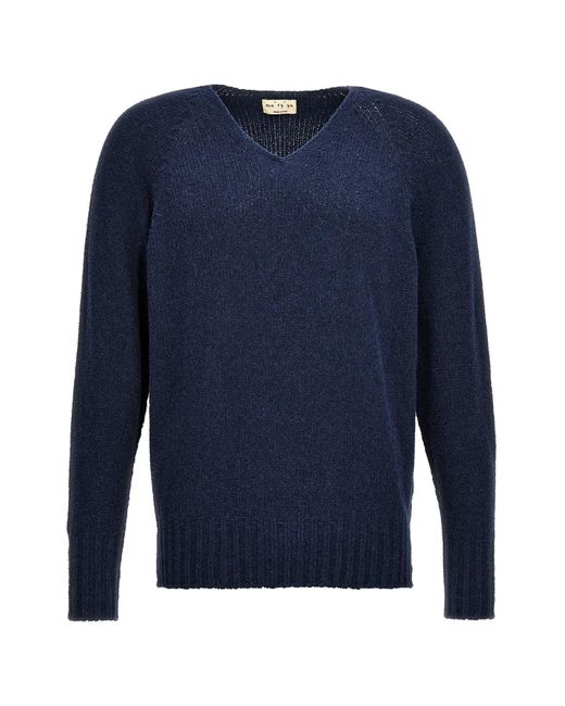 Ma'ry'ya Blue V-neck Sweater for men