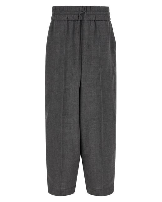 AMI Gray Mélange Wool Pants for men