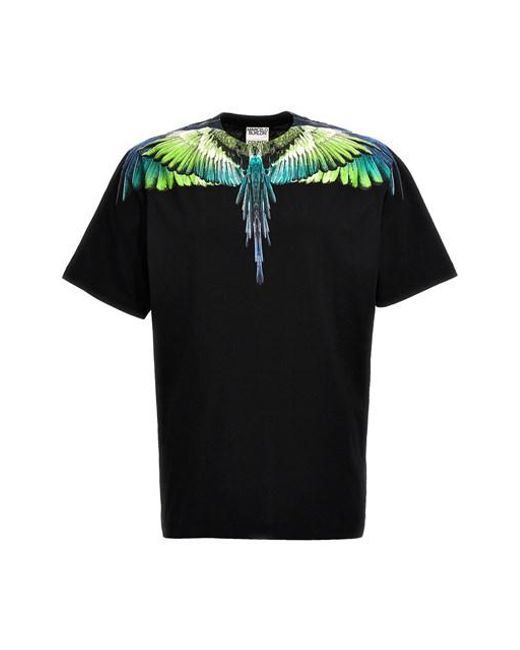 Marcelo Burlon Black 'icon Wings' Crewneck, Cotton T-shirt for men