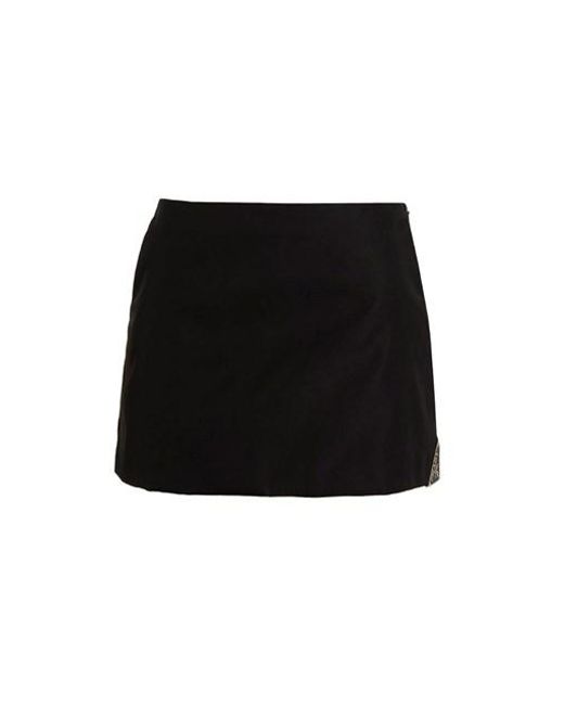 Prada Re-nylon Logo Skirt in Black | Lyst