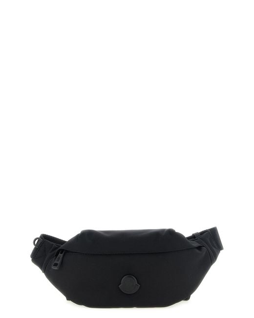 Moncler Black 'durance' Waist Bag With Logo Patch for men