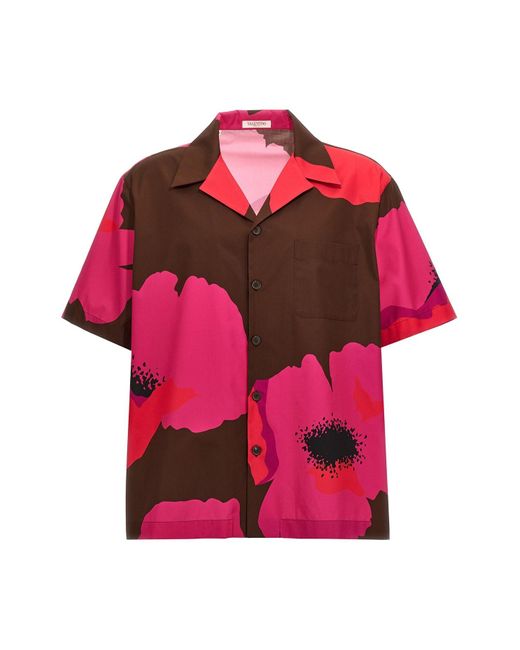 Valentino Garavani Pink Floral Print Shirt for men