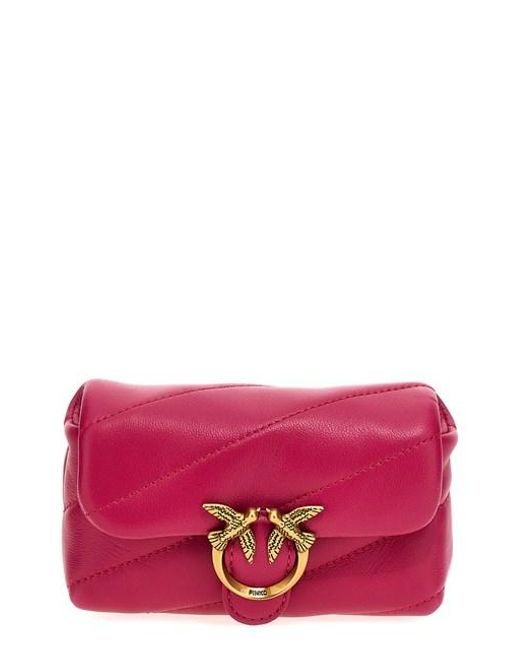 Pinko Red 'love Micro Puff' Crossbody Bag