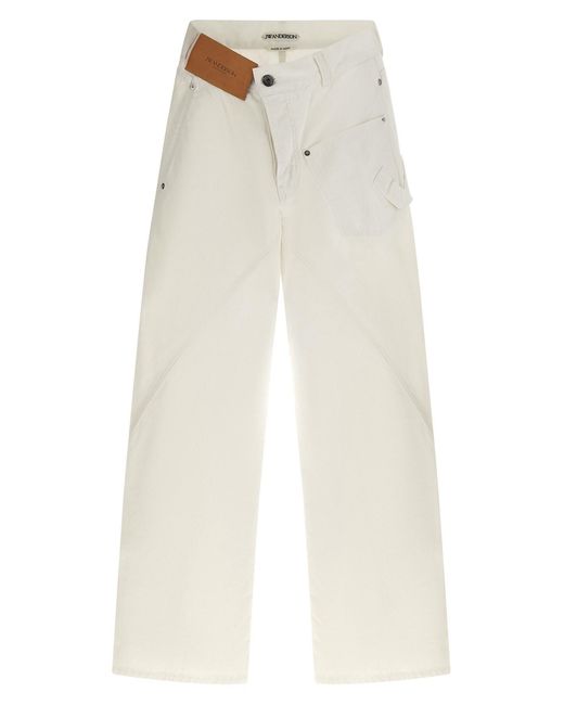 J.W. Anderson White 'twisted Workwear' Jeans