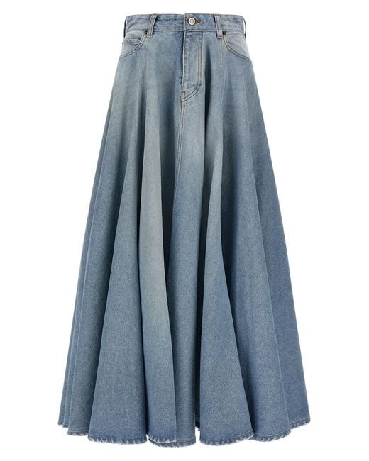 Balenciaga Blue 'Godet' Skirt