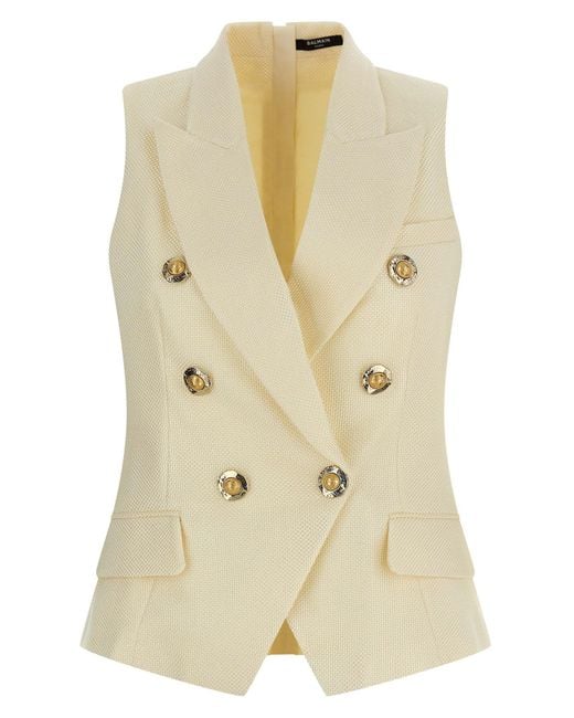 Balmain Natural Weste "Gold And Gold Coin"