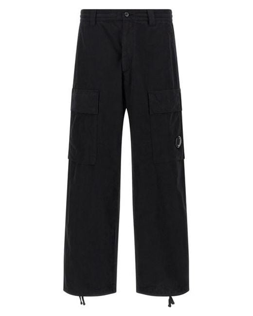 C P Company Black 'cargo Microreps' Pants for men