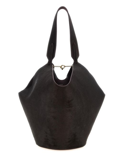 Khaite Black 'lotus' Small Shopping Bag