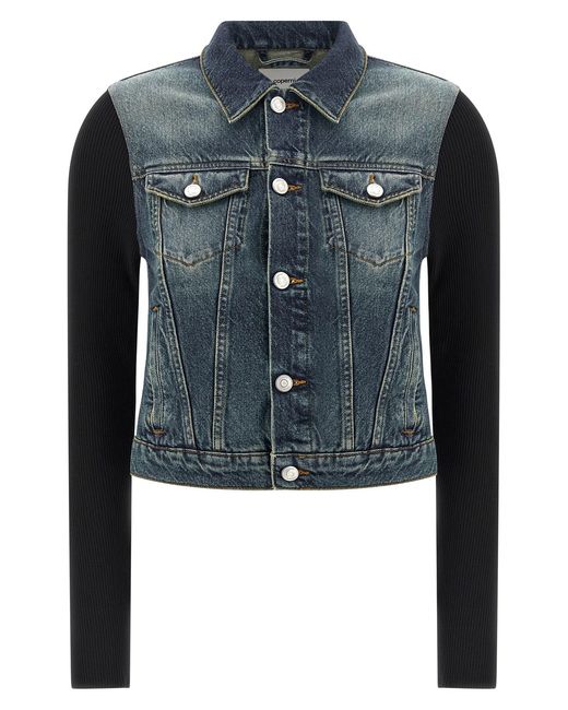 Coperni Blue Hybrid Ribbed Denim Jacket