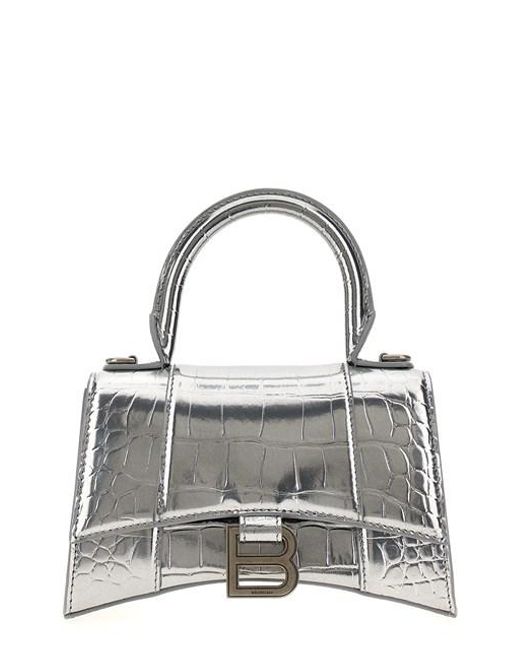 Hourglass XS Embellished Crossbody Bag in Metallic - Balenciaga