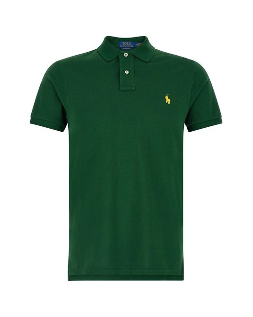 Polo Ralph Lauren Green Logo Embroidery Polo Shirt for men