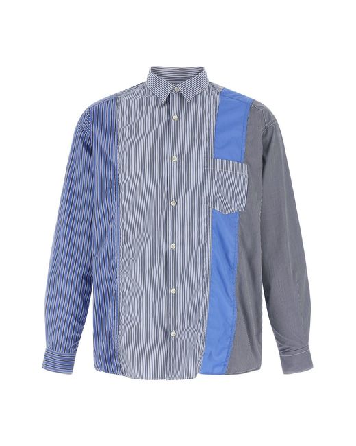 Comme Des Garçons Homme Blue Patchwork Shirt for men