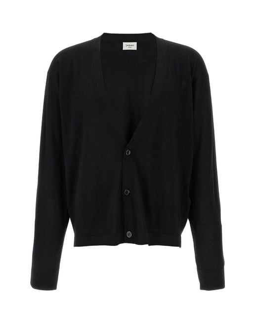 Saint Laurent Black Wool Cardigan for men
