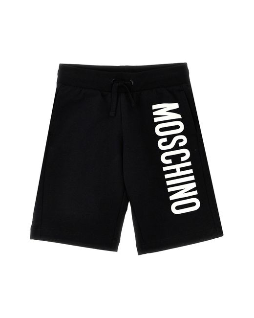 Moschino Black Logo Print Shorts for men