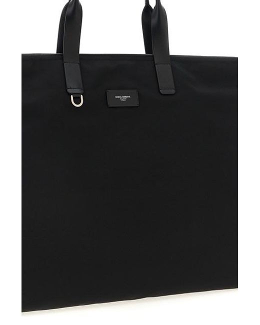 Shopping Patch Logo Grande di Dolce & Gabbana in Black da Uomo