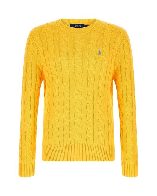 Polo Ralph Lauren Yellow Cotton Braided Sweater for men