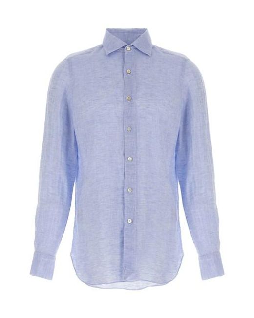 Camicia 'Gaeta' di Finamore 1925 in Blue da Uomo
