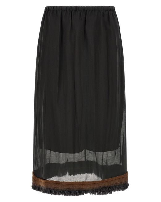 Tela Black Fringed Detail 'ophelia' Skirt