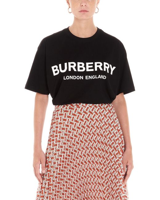 Burberry Black Logo Print Cotton T-shirt