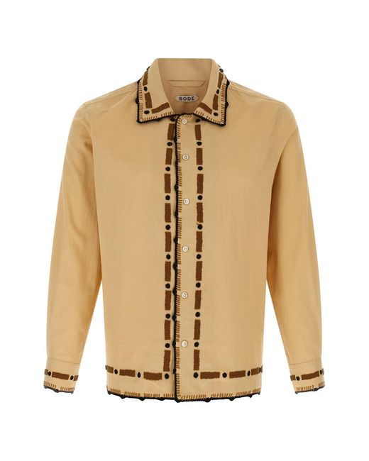 Bode Natural 'beaded Ryegrass' Shirt for men