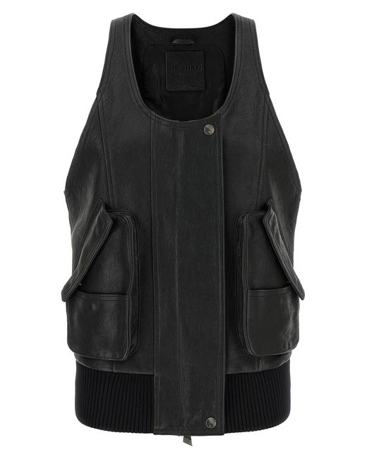 The Attico Black Blouson Vest Gilet