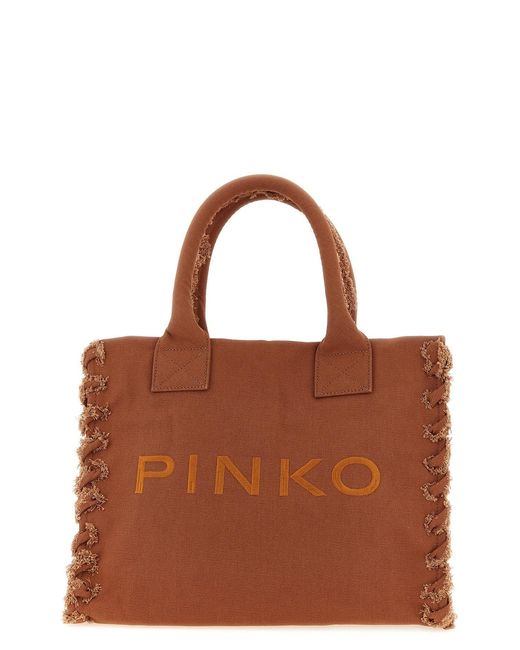 Pinko Brown Medium 'beach' Shopping Bag