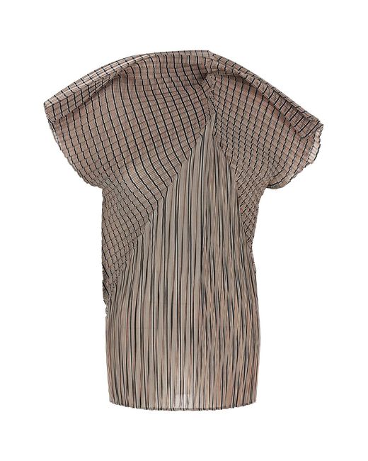 Issey Miyake Gray 'generic Stripes (machine Pleats)' Top