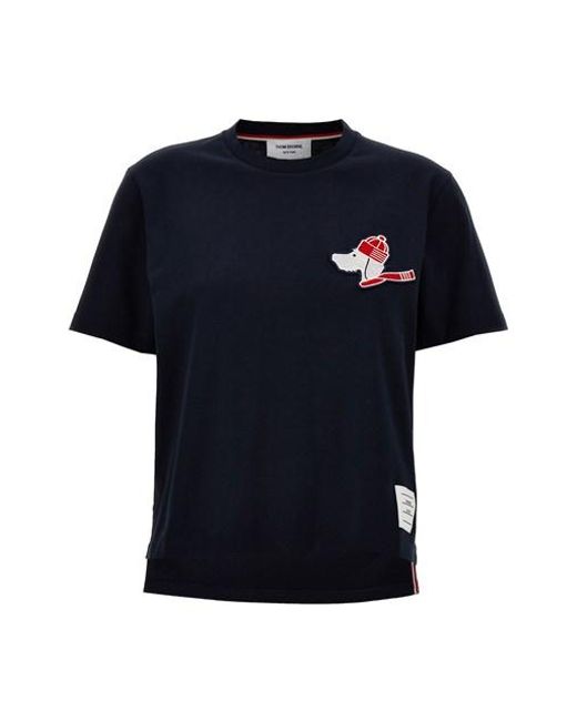 Thom Browne Black 'hector With A Hat' T-shirt