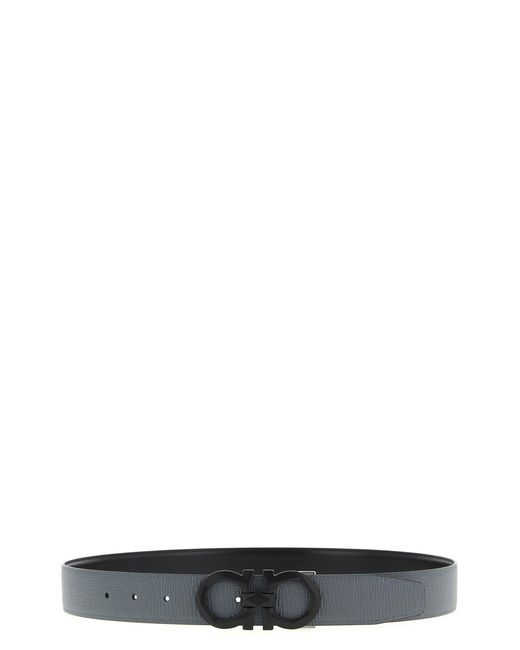 Ferragamo Black 'gancini' Reversible Belt for men