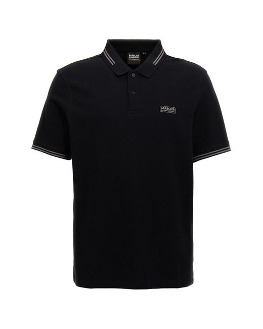 Barbour Black 'essential Tipped' Polo Shirt for men