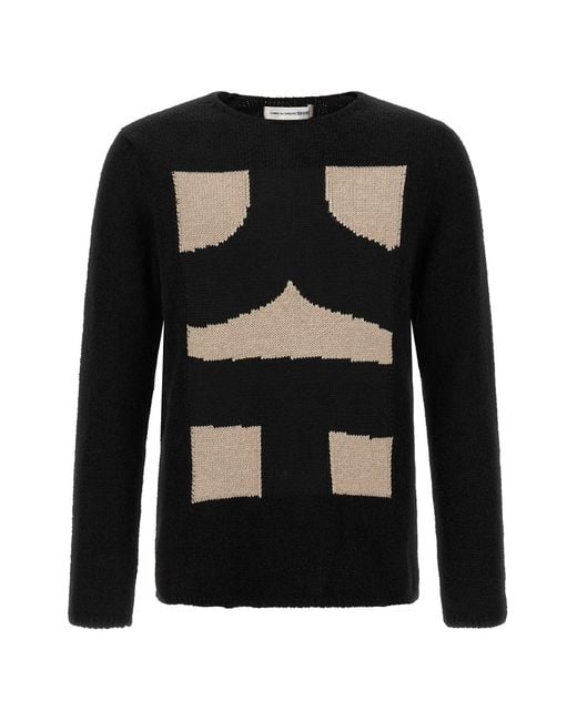 Comme des Garçons Black Intarsia Sweater for men
