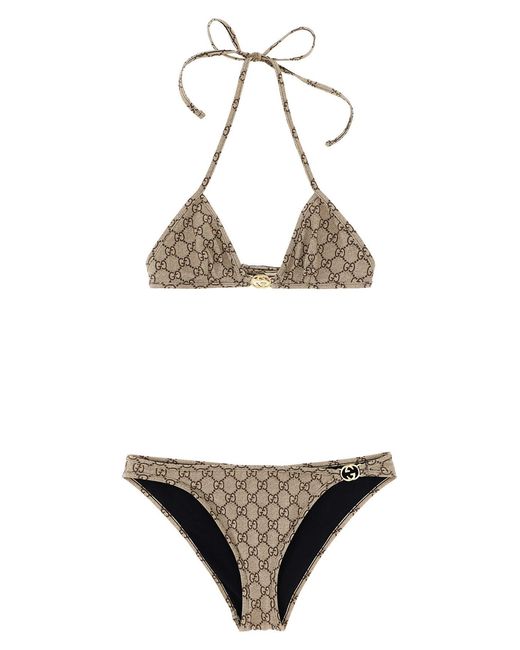 Gucci Metallic 'incrocio Gg' Bikini