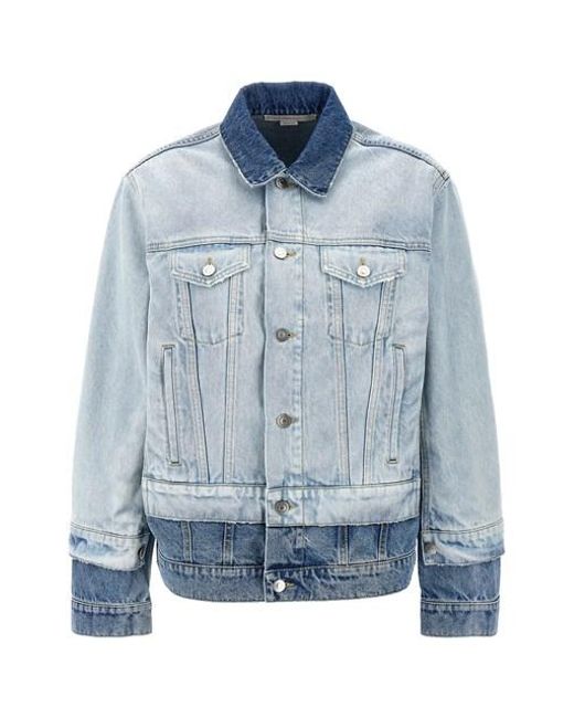 Giacca denim layered di Stella McCartney in Blue