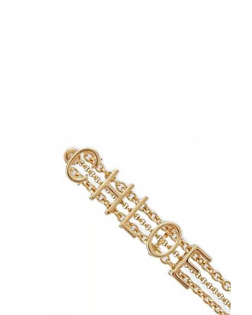 Orecchini Con Pendente 'Lettering' di Chloé in Metallic