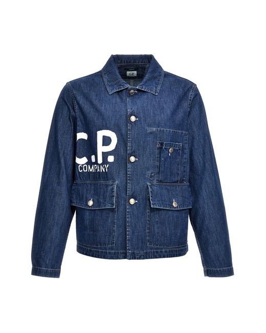 C P Company Blue 'outerwear Medium' Jacket for men