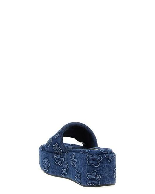 Slide 'The Puffy Daisy Denim Platform Sandal' di Marc Jacobs in Blue