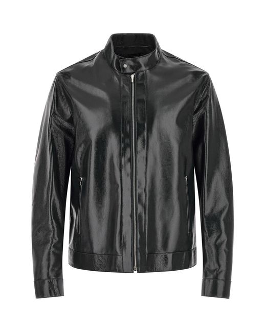 Fendi Black Lacquered Leather Blouson for men