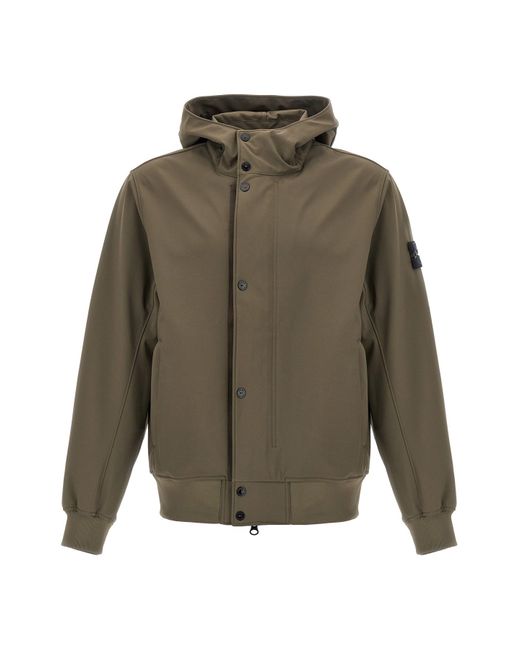 Stone Island Jacke "Light Soft Shell-R E.Dye® Technology" in Green für Herren