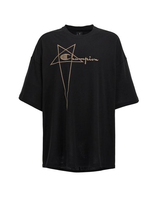 Rick Owens Black X Champion 'tommy T' T-shirt for men