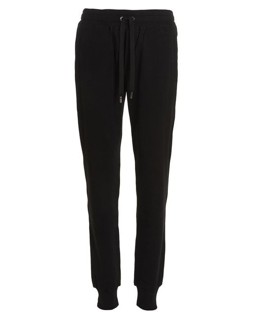 Dolce & Gabbana Black Logo Embroidered Cotton Track Pants. for men