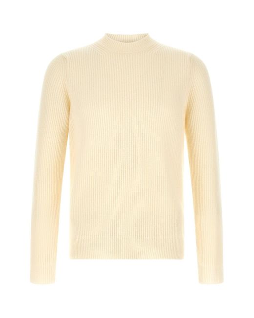 Zanone White Ribbed Sweater for men