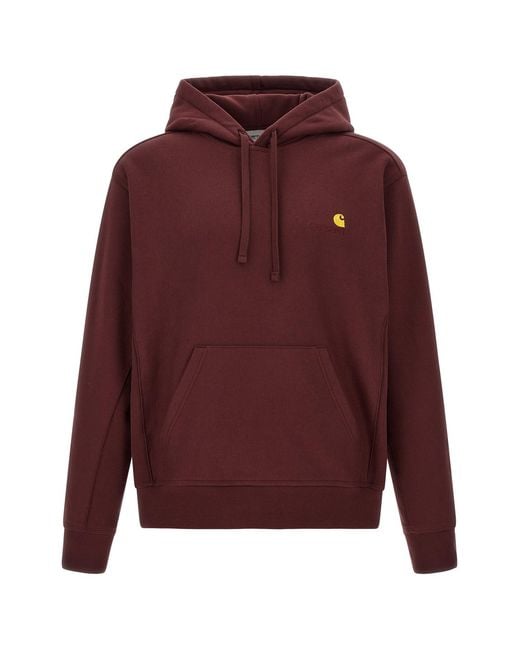 Carhartt Red 'american Script' Hoodie for men